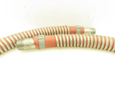 Boston Nyall Industrial RED Rubber Hose 1-1/4" ID x 6' Length 1" NPT Male x Male