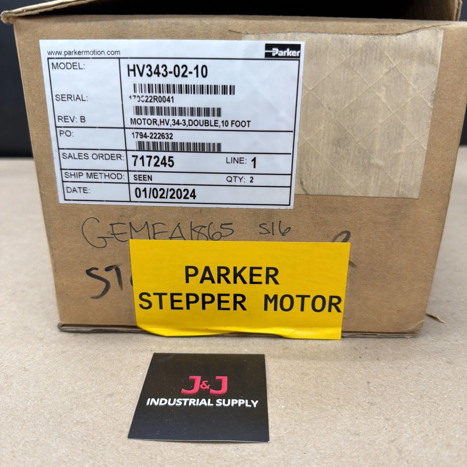 New | in-Stock Parker HV343-02-10 Motors (misc) Indiana US | J&J Industrial Supply #789380