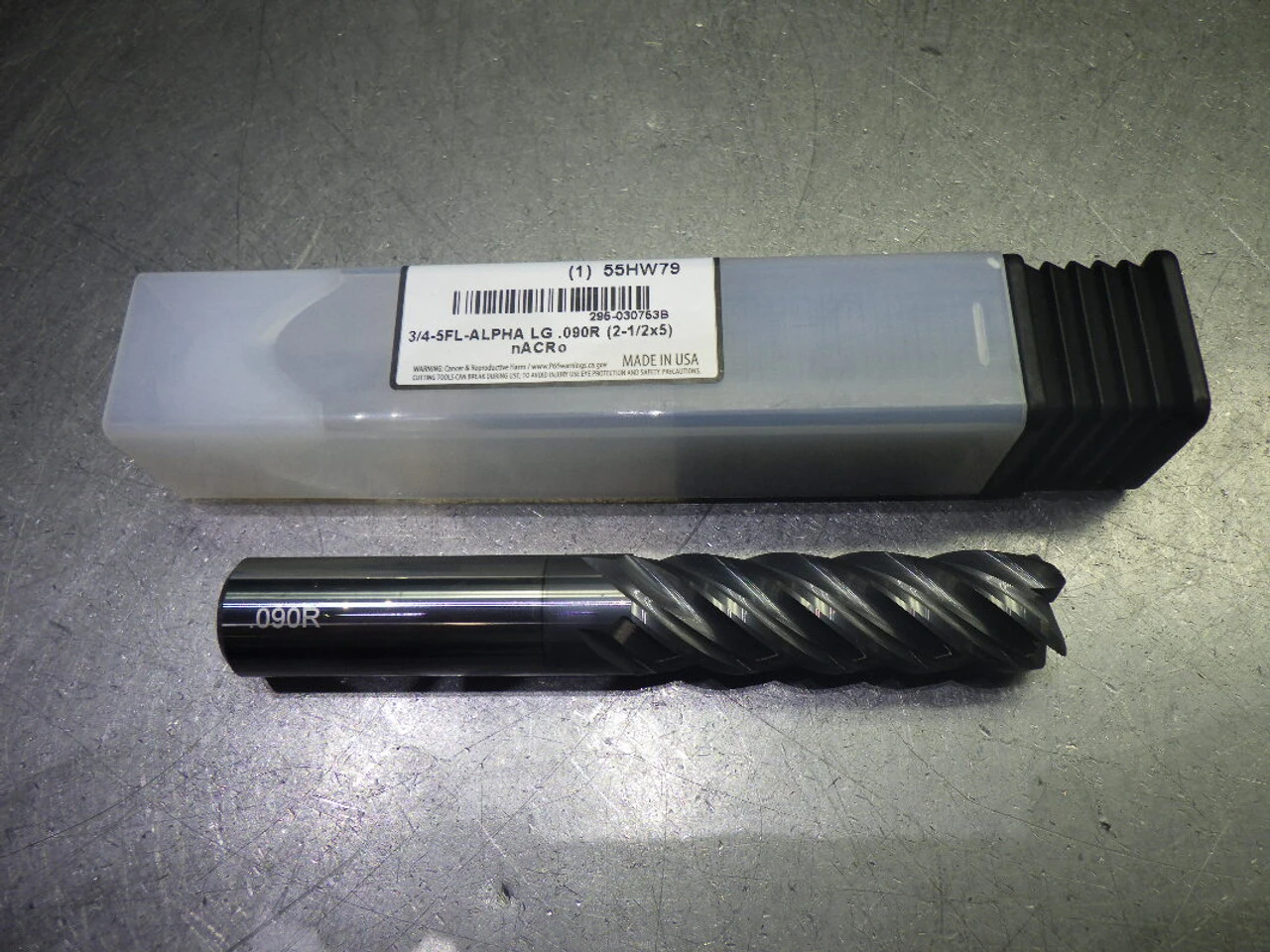 Monster 3/4" 5 Flute Carbide CR LG Endmill 3/4" Shank .09" R 295-030753B (LOC3587)