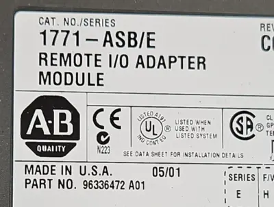 Used Allen-Bradley 1771-ASB/E PLC Processors | Palmetto Automation #1154385