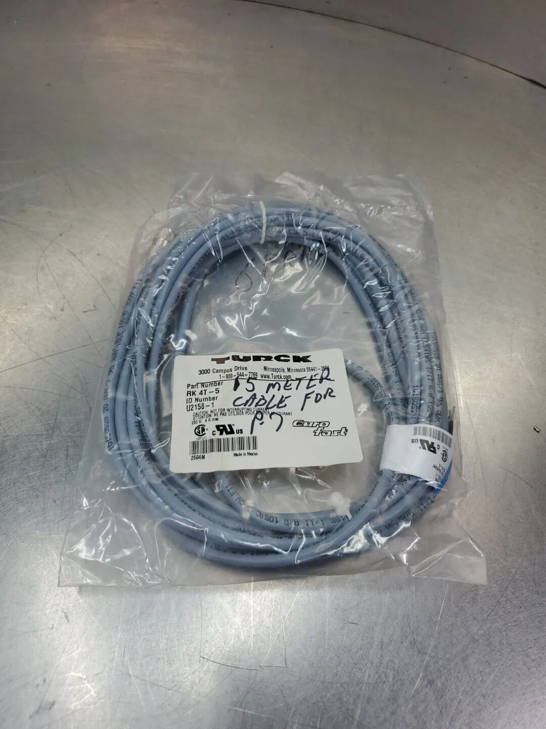 TURCK RK 4T-5 (U2158-1) 15M PLC Cable. 5D-16