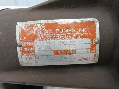 Gusher P1.25X1.5-9SEH-C-A Centrifugal Pump 1.5"x 1.25"NPT 6.75" Impeller