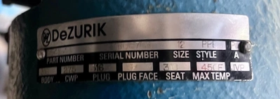 12" Dezurik PPE Basis Weight Valve