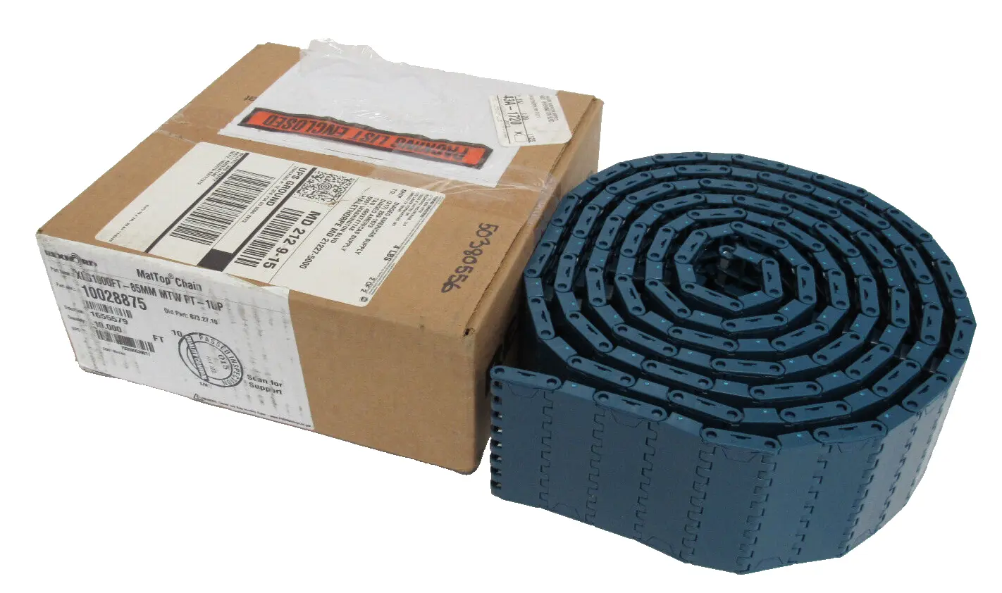 NEW REXNORD 10028875 TABLETOP CHAIN XLG1000FT-85MM MTW 10FT