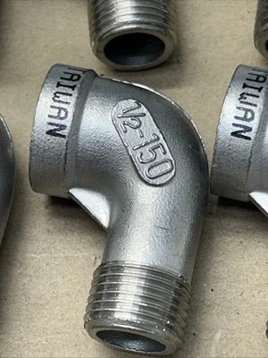 (25) UNBRANDED TC-304 / 1/2-150 / G-NPT THREADED ELBOW FITTINGS NNB + Warranty