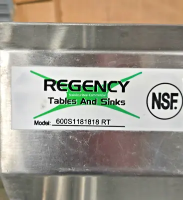 Regency 18" 16-Gauge Stainless Steel 600S1181818 RT Sink 38 1/2"