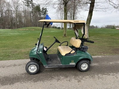 (1) 2015 E-Z-Go golf cart with a Kawasaki gas engine, includes Club canopy and ball washer, fold-dow...