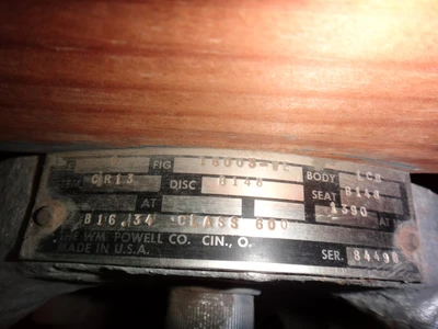 Fisher/Powell 6" 600 Class Control Valve