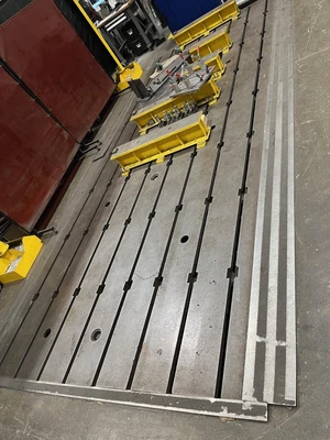 USED * 240" X 96" X 12" Tables, Floor & Layout Plates