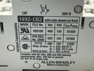 USED ALLEN BRADLEY 1492-CB2/G060 SER B