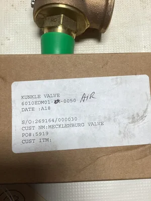 Kunkle Safety Relief Valve; 6010EDM01-KM 3/4″ X 1″-NIB