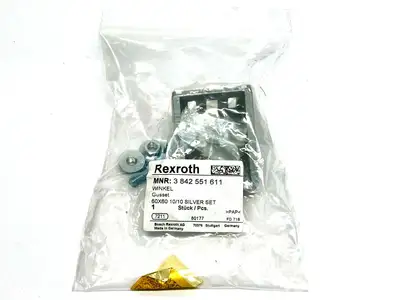 3842551611 | Bosch Rexroth  Gusset 60x60mm 10/10 Silver Set - New