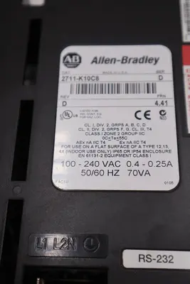 NEW Allen Bradley 2711-K10C8 / D FRN 4.41 PanelView 1000 SCREEN HMI STOCK 3830CC