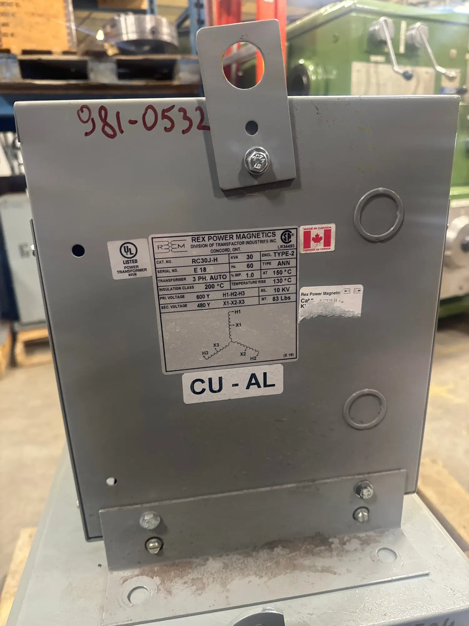 30 KVA - 600V to 480V 3 Phase Auto-Transformer
