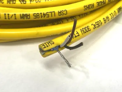 USED ALLEN-BRADLEY SINGLE-ENDED CORDSET MALE 4-PIN 5M PULLED LEADS