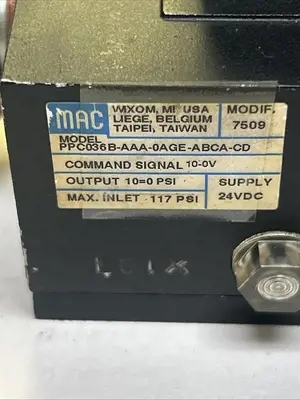 Used MAC VALVES PPC036B-AAA-0AGE-ABCA-CD Pump & Valve Parts Ohio US | Surplus Asset Holdings #1237161