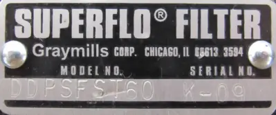 NEW GRAYMILLS DDPSFST60 SUPERFLO FILTER