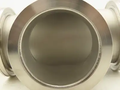 Pfeiffer Nor-Cal 3TISO100OF 4" Vacuum Tube ISO-K Flanged Pipe Tee 304 Stainless