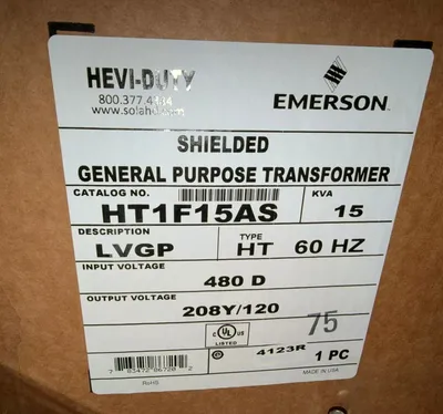 EMERSON HT1F15AS Miscellaneous, Transformers | Machinery Central (5)