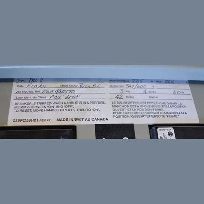 Cutler Hammer 225 Amp Distribution Lighting Panel