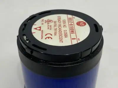 USED ALLEN-BRADLEY SER. B STEADY INCANDESCENT STACK LIGHT BLUE 120VAC
