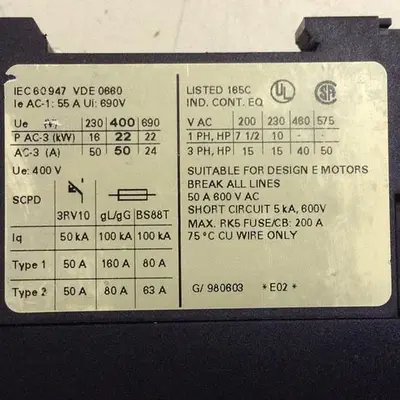 USED SIEMENS 3RT1 036-3AK60