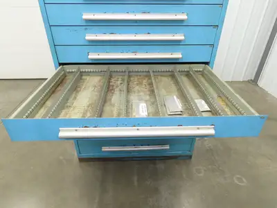 Nu-Era Modular Tool Storage Cabinet 10 Drawer 45x28x61" Stanley Vidmar Blue