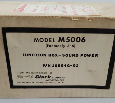 *NEW OLD STOCK* David Clark M5006 (J-6) Junction Box Sound Power + Warranty!