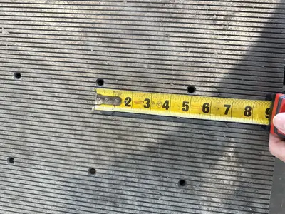 50" X 124" DRILLED & TAPPED STEEL LAYOUT TABLE W/ STAND. STOCK # 0667025.