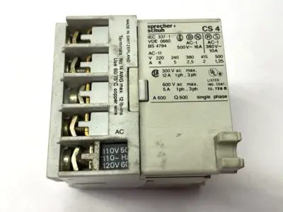 USED SPRECHER + SCHUH CONTROL RELAY 120V