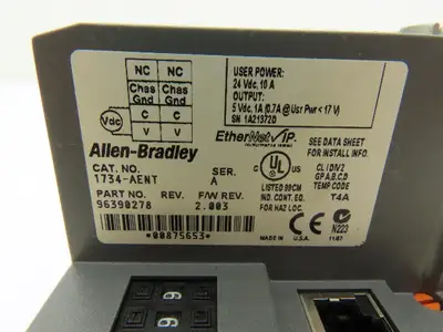 Allen Bradley 1734-AENT Point I/O Ethernet IP  Ser A F/W 2.003 w/1734-EP24DC