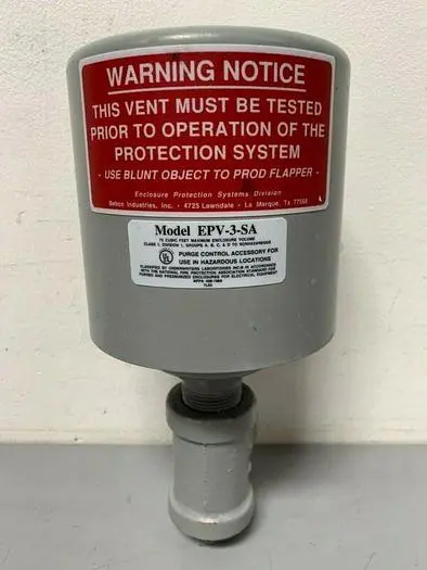 Used BEBCO INDUSTRIES EPV-3-SA PURGE CONTROL ACCESSORY 75 CF MAX ENCLOSURE VOLUME Vacuum Conservation Vent California US | Equipment Lab #486937