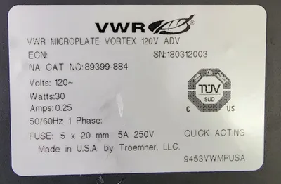 VWR 89399-884 Advanced Microplate Vortex Mixer 120v FULLY TESTED