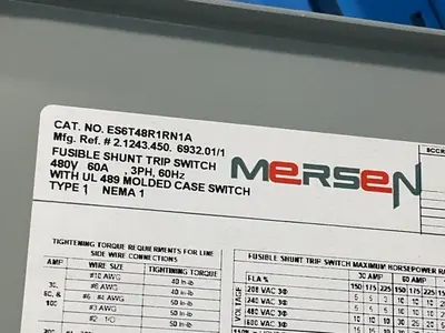 New | in-Stock MERSEN ES6T48R1RN1A Switchgears Ohio US | HGR 24 #1278488
