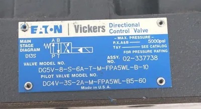 NEW EATON VICKERS DG5V-8-S-6A-T-M-FPA5WL-B-10 DIRECTIONAL CONTROL VALVE