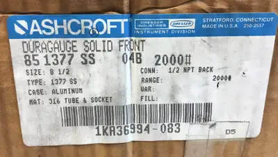 USED ASHCROFT 851377SS04B2000