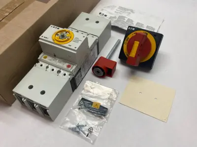 USED EATON MOLDED CASE CIRCUIT BREAKER EMER. SWITCH ASSEMBLY KIT, RED HANDLE