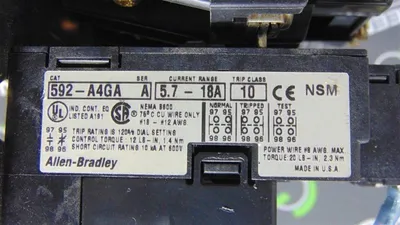 Allen Bradley 509-AOD-A4G/B NEMA Size 0 Motor Starter 115-120V Coil Used