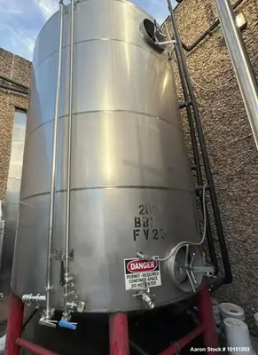 Used 8,400 Gallon (200 BBL) Stainless Steel Jacketed Tank – Cone Bottom Fermentation & Storage Vessel with CIP