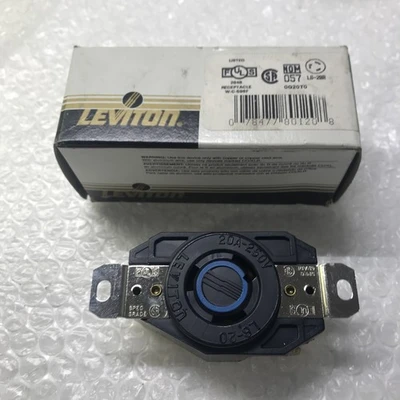 *New Leviton 2320 20 Amp, 250 Volt, Flush Mounting Locking Receptacle, Grounding
