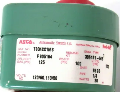 NEW ASCO T8342C1MS SOLENOID VAVLE 120V