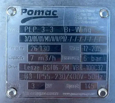 2015 POMAC PLP 3-3 Lobe Pumps | Perry Equipment (13)