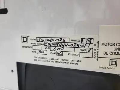 USED SQUARE D MODEL 6
