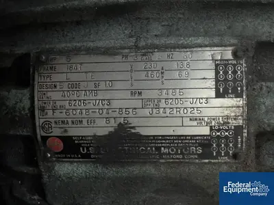 USED Myers 5 HP Myers Dual Shaft Mixer, Model HV550/500-5-5-769, S/S