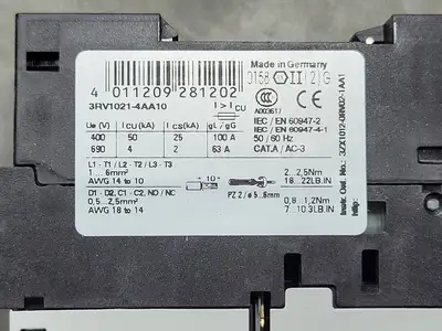New | in-Stock SIEMENS 3RV1021-4AA10 Switchgears British Columbia CA | Lenmark #239462