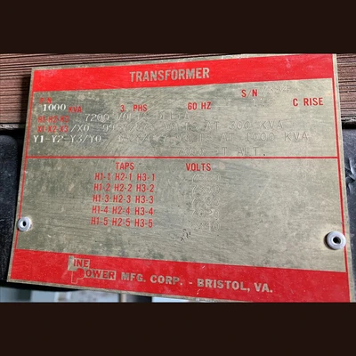 Line Power 1000 kVA Transformer
