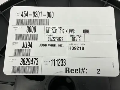 NEW JUDD WIRE 18 AWG WIRE, ORANGE, STYLE 1430, XLPVC 300V  16/30