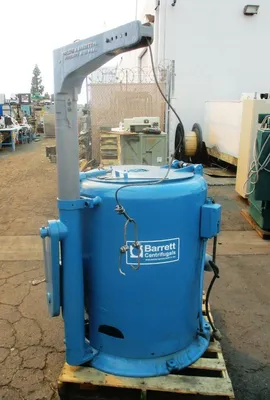 Barrett 1101-E spindle post type chip spinner with hoist.