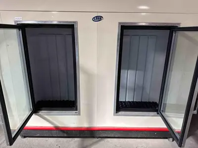 Used Leer Used 94" Leer P100AG Reach In Indoor Ice Merchandiser Freezer 2 Glass Doors 120V Display Freezers Illinois US | Falcon Restaurant Supply #1375704