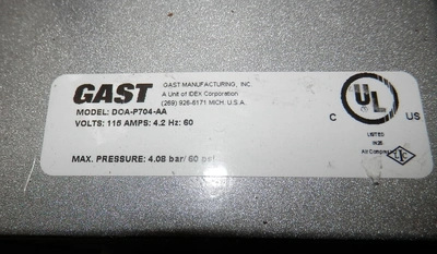 Used GAST _UNKNOWN_ Vacuum Pumps California US | Biotech Equipment Sales #1464382